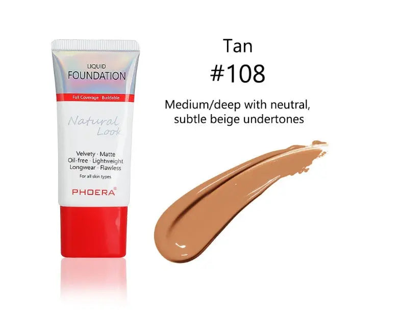 Matte, Silky, Tube Liquid Foundation, Ladies Products - Trending's Arena Beauty Matte, Silky, Tube Liquid Foundation, Ladies Products FACE 108-Tan
