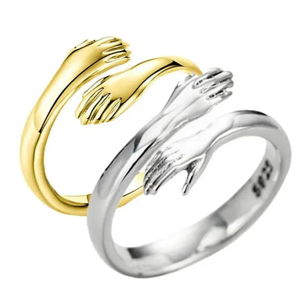 Alloy Simple Hands Hug Ring Opening Adjustable Jewelry - Trending's Arena Beauty Alloy Simple Hands Hug Ring Opening Adjustable Jewelry Hand & Arm Products Set-1PC