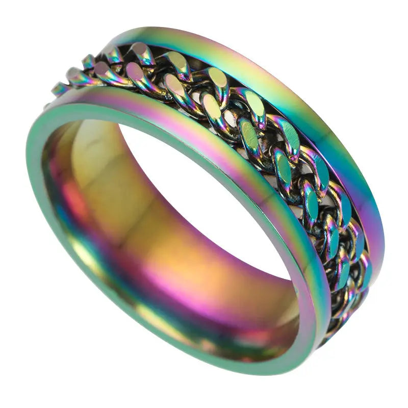 Stainless Steel Spinner Ring Beer Corkscrew Artifact Fashion Simple Heterosexual Rings Casual Men And Women Jewelry Bague Femme - Trending's Arena Beauty Stainless Steel Spinner Ring Beer Corkscrew Artifact Fashion Simple Heterosexual Rings Casual Men And Women Jewelry Bague Femme Hand & Arm Products Colorful-No.9