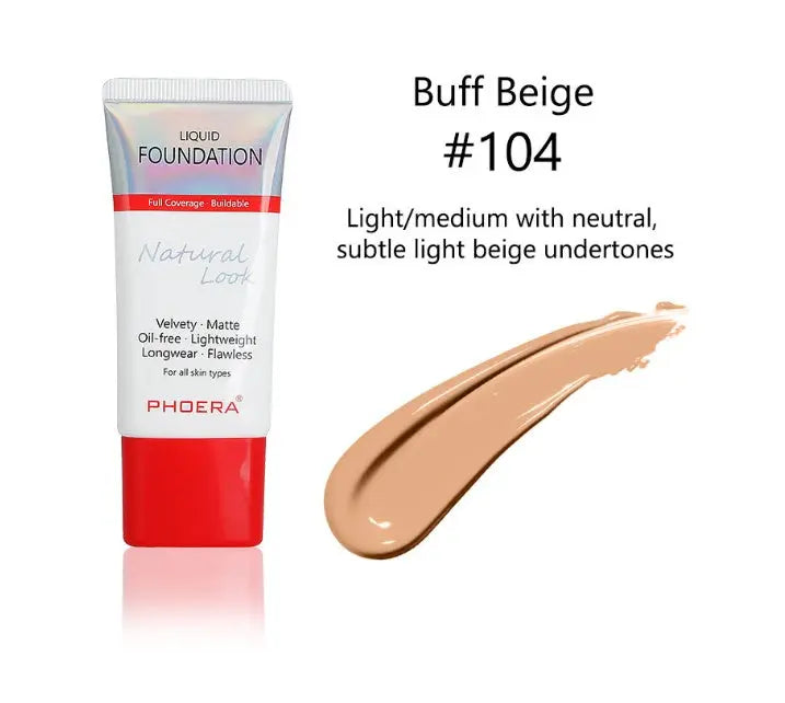 Matte, Silky, Tube Liquid Foundation, Ladies Products - Trending's Arena Beauty Matte, Silky, Tube Liquid Foundation, Ladies Products FACE 104-Buff-Beige