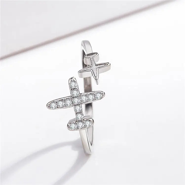 Charm Adjustable Plane Ring Women - Trending's Arena Beauty Charm Adjustable Plane Ring Women Hand & Arm Products 