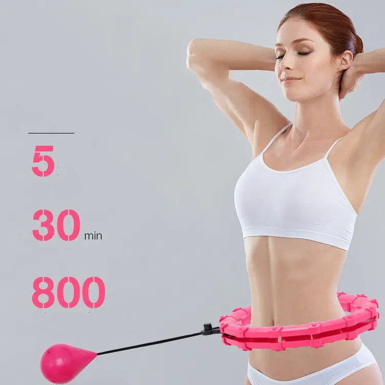 Fitness Ring Adjustable Sport Hoops Abdominal Thin Waist Exercise Detachable Massage Fitness Hoops Gym Home Training Weight Loss - Trending's Arena Beauty Fitness Ring Adjustable Sport Hoops Abdominal Thin Waist Exercise Detachable Massage Fitness Hoops Gym Home Training Weight Loss Body Slimmer Pink-24-knots