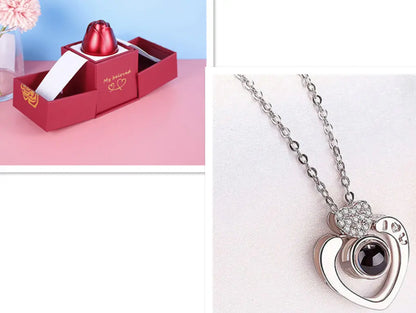 Hot Valentine's Day Gifts Metal Rose Jewelry Gift Box Necklace For Wedding Girlfriend Necklace Gifts - Trending's Arena Beauty Hot Valentine's Day Gifts Metal Rose Jewelry Gift Box Necklace For Wedding Girlfriend Necklace Gifts Electronics Facial & Neck Silver-set-D