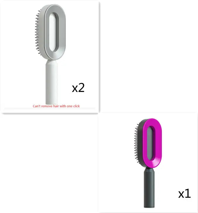 Self Cleaning Hair Brush For Women One-key Cleaning Hair Loss Airbag Massage Scalp Comb Anti-Static Hairbrush - Trending's Arena Beauty Self Cleaning Hair Brush For Women One-key Cleaning Hair Loss Airbag Massage Scalp Comb Anti-Static Hairbrush FACE Set3