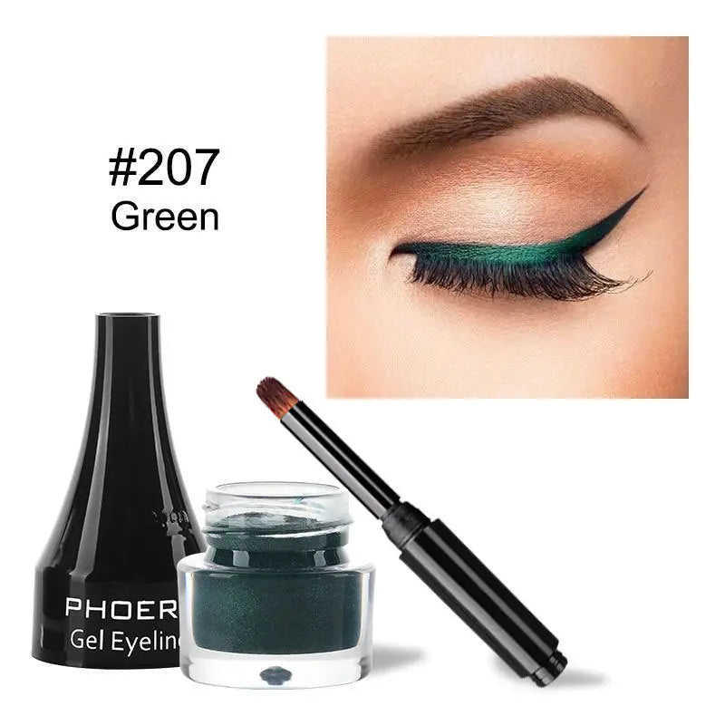 PHOERA Ten Color Eyeliner Eyeliner - Trending's Arena Beauty PHOERA Ten Color Eyeliner Eyeliner Eye Lash 207Green