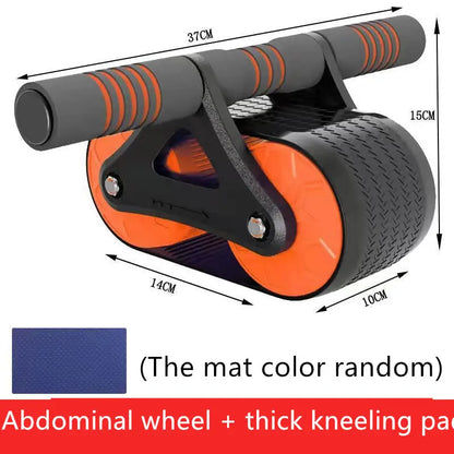 Double Wheel Abdominal Exerciser Women Men Automatic Rebound Ab Wheel Roller Waist Trainer Gym Sports Home Exercise Devices - Trending's Arena Beauty Double Wheel Abdominal Exerciser Women Men Automatic Rebound Ab Wheel Roller Waist Trainer Gym Sports Home Exercise Devices Body Slimmer Orange
