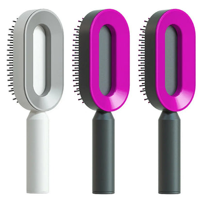 Self Cleaning Hair Brush For Women One-key Cleaning Hair Loss Airbag Massage Scalp Comb Anti-Static Hairbrush - Trending's Arena Beauty Self Cleaning Hair Brush For Women One-key Cleaning Hair Loss Airbag Massage Scalp Comb Anti-Static Hairbrush FACE Set-X
