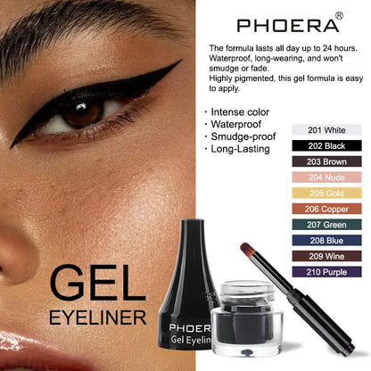 PHOERA Ten Color Eyeliner Eyeliner - Trending's Arena Beauty PHOERA Ten Color Eyeliner Eyeliner Eye Lash 