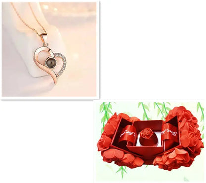 Hot Valentine's Day Gifts Metal Rose Jewelry Gift Box Necklace For Wedding Girlfriend Necklace Gifts - Trending's Arena Beauty Hot Valentine's Day Gifts Metal Rose Jewelry Gift Box Necklace For Wedding Girlfriend Necklace Gifts Electronics Facial & Neck Necklace-B-4set