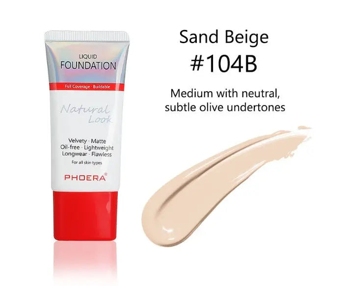 Matte, Silky, Tube Liquid Foundation, Ladies Products - Trending's Arena Beauty Matte, Silky, Tube Liquid Foundation, Ladies Products FACE 104B-Sand-Beige