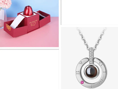 Hot Valentine's Day Gifts Metal Rose Jewelry Gift Box Necklace For Wedding Girlfriend Necklace Gifts - Trending's Arena Beauty Hot Valentine's Day Gifts Metal Rose Jewelry Gift Box Necklace For Wedding Girlfriend Necklace Gifts Electronics Facial & Neck Silver-A-set