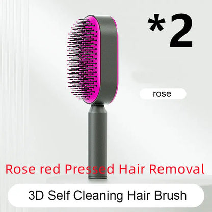 Self Cleaning Hair Brush For Women One-key Cleaning Hair Loss Airbag Massage Scalp Comb Anti-Static Hairbrush - Trending's Arena Beauty Self Cleaning Hair Brush For Women One-key Cleaning Hair Loss Airbag Massage Scalp Comb Anti-Static Hairbrush FACE Set-E