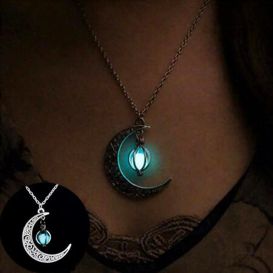 Fashion Moon Natural Glowing Stone Healing Necklace Women Gift Charm Luminous Pendant Necklace Jewelry - Trending's Arena Beauty Fashion Moon Natural Glowing Stone Healing Necklace Women Gift Charm Luminous Pendant Necklace Jewelry Electronics Facial & Neck 