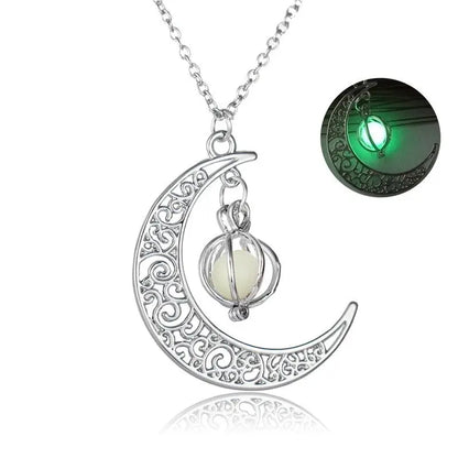 Fashion Moon Natural Glowing Stone Healing Necklace Women Gift Charm Luminous Pendant Necklace Jewelry - Trending's Arena Beauty Fashion Moon Natural Glowing Stone Healing Necklace Women Gift Charm Luminous Pendant Necklace Jewelry Electronics Facial & Neck Green