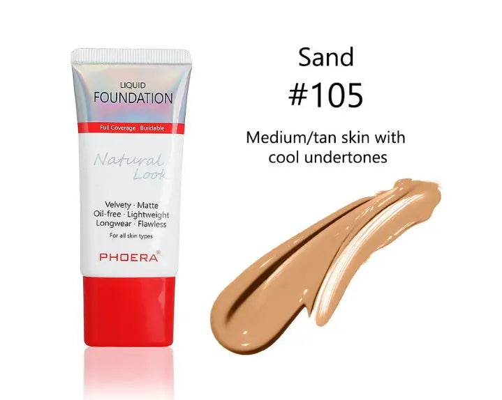 Matte, Silky, Tube Liquid Foundation, Ladies Products - Trending's Arena Beauty Matte, Silky, Tube Liquid Foundation, Ladies Products FACE 105-Sand
