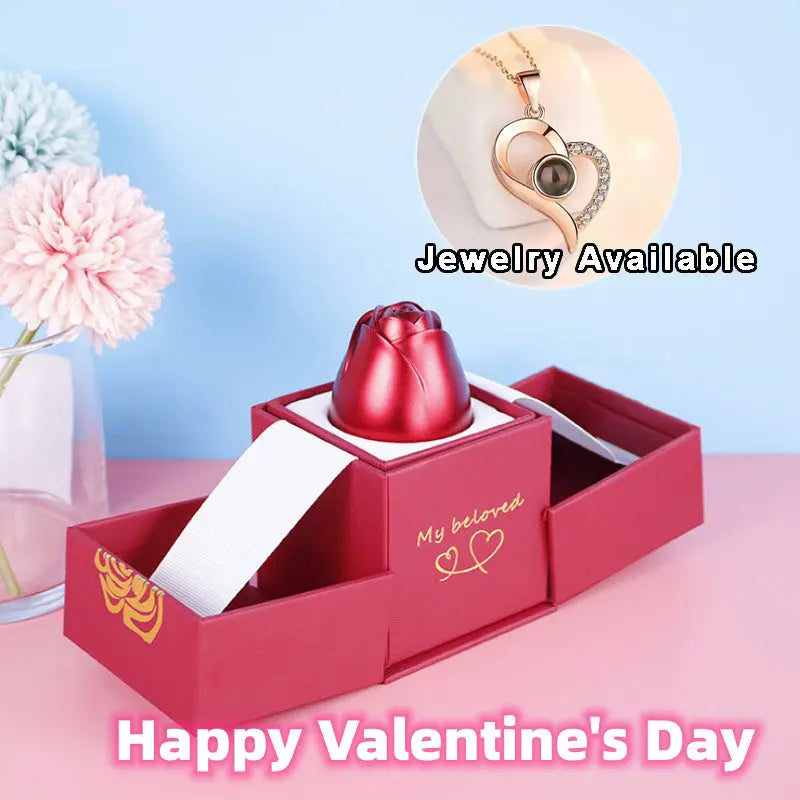 Hot Valentine's Day Gifts Metal Rose Jewelry Gift Box Necklace For Wedding Girlfriend Necklace Gifts - Trending's Arena Beauty Hot Valentine's Day Gifts Metal Rose Jewelry Gift Box Necklace For Wedding Girlfriend Necklace Gifts Electronics Facial & Neck 
