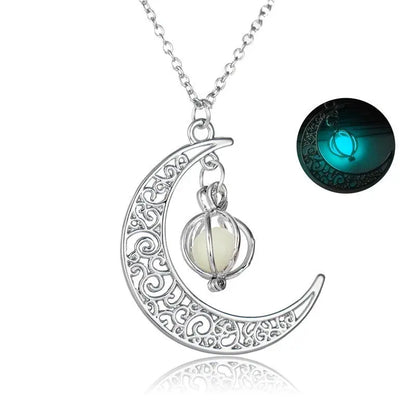Fashion Moon Natural Glowing Stone Healing Necklace Women Gift Charm Luminous Pendant Necklace Jewelry - Trending's Arena Beauty Fashion Moon Natural Glowing Stone Healing Necklace Women Gift Charm Luminous Pendant Necklace Jewelry Electronics Facial & Neck Light-Blue