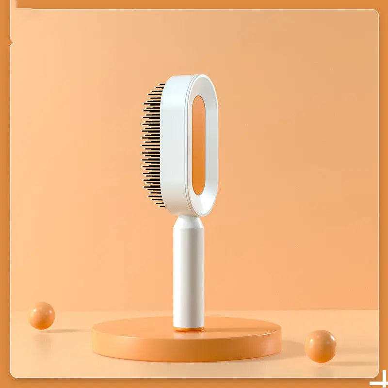 Self Cleaning Hair Brush For Women One-key Cleaning Hair Loss Airbag Massage Scalp Comb Anti-Static Hairbrush - Trending's Arena Beauty Self Cleaning Hair Brush For Women One-key Cleaning Hair Loss Airbag Massage Scalp Comb Anti-Static Hairbrush FACE Orange