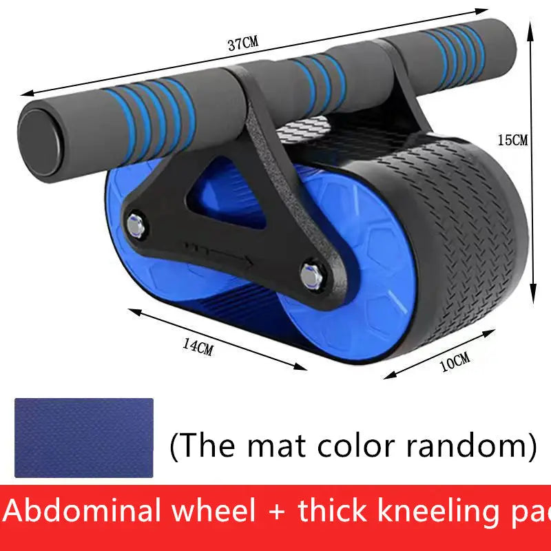 Double Wheel Abdominal Exerciser Women Men Automatic Rebound Ab Wheel Roller Waist Trainer Gym Sports Home Exercise Devices - Trending's Arena Beauty Double Wheel Abdominal Exerciser Women Men Automatic Rebound Ab Wheel Roller Waist Trainer Gym Sports Home Exercise Devices Body Slimmer Blue