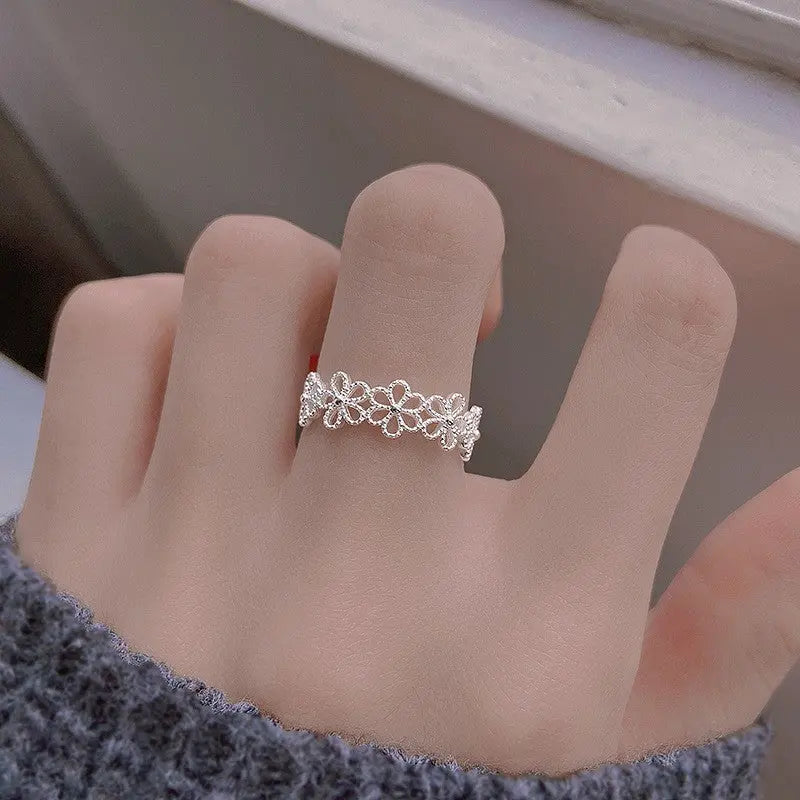S925 Silver Geometric Double-layer Ring Women&#039;s Retro Fashion Elegant Simple Open Ring Hip-hop Finger Ring Trendy - Trending's Arena Beauty S925 Silver Geometric Double-layer Ring Women&#039;s Retro Fashion Elegant Simple Open Ring Hip-hop Finger Ring Trendy Hand & Arm Products JZ6081-The-opening-is-adjustable