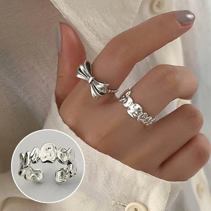 S925 Silver Geometric Double-layer Ring Women&#039;s Retro Fashion Elegant Simple Open Ring Hip-hop Finger Ring Trendy - Trending's Arena Beauty S925 Silver Geometric Double-layer Ring Women&#039;s Retro Fashion Elegant Simple Open Ring Hip-hop Finger Ring Trendy Hand & Arm Products JZ6111-The-opening-is-adjustable