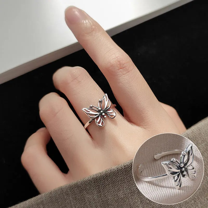 S925 Silver Geometric Double-layer Ring Women&#039;s Retro Fashion Elegant Simple Open Ring Hip-hop Finger Ring Trendy - Trending's Arena Beauty S925 Silver Geometric Double-layer Ring Women&#039;s Retro Fashion Elegant Simple Open Ring Hip-hop Finger Ring Trendy Hand & Arm Products JZ8427-The-opening-is-adjustable