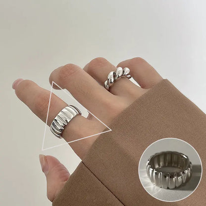 S925 Silver Geometric Double-layer Ring Women&#039;s Retro Fashion Elegant Simple Open Ring Hip-hop Finger Ring Trendy - Trending's Arena Beauty S925 Silver Geometric Double-layer Ring Women&#039;s Retro Fashion Elegant Simple Open Ring Hip-hop Finger Ring Trendy Hand & Arm Products JZ6171-The-opening-is-adjustable