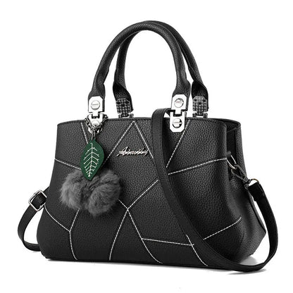 Fashion Embroidered Thread Women's Bag Large Capacity Shoulder Messenger Bag Middle-aged Mother Fashionable - Trending's Arena Beauty Fashion Embroidered Thread Women's Bag Large Capacity Shoulder Messenger Bag Middle-aged Mother Fashionable  Black-withclutch