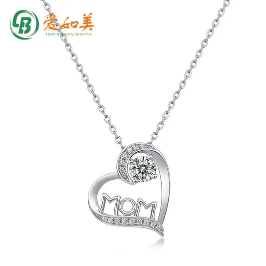 Simple Fashion Love Pendant Clavicle Chain S925 Sterling Silver Moissanite Necklace Valentine&#039;s Day For Girlfriend - Trending's Arena Beauty Simple Fashion Love Pendant Clavicle Chain S925 Sterling Silver Moissanite Necklace Valentine&#039;s Day For Girlfriend NECKLACES 