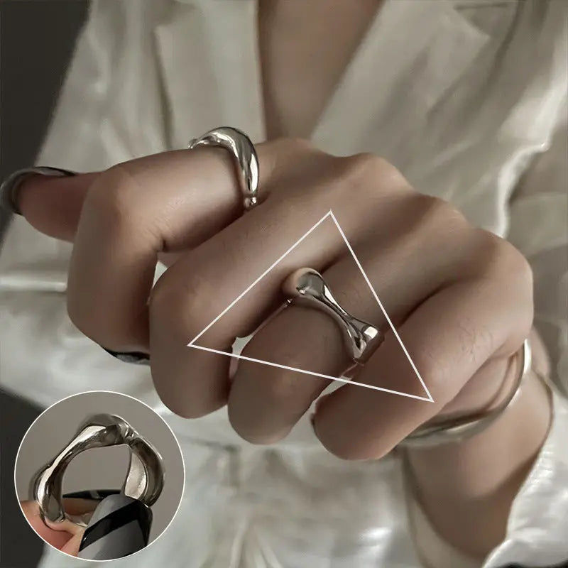 S925 Silver Geometric Double-layer Ring Women&#039;s Retro Fashion Elegant Simple Open Ring Hip-hop Finger Ring Trendy - Trending's Arena Beauty S925 Silver Geometric Double-layer Ring Women&#039;s Retro Fashion Elegant Simple Open Ring Hip-hop Finger Ring Trendy Hand & Arm Products JZ6356-The-opening-is-adjustable