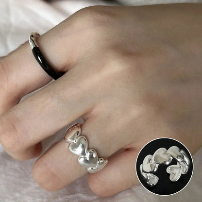 S925 Silver Geometric Double-layer Ring Women&#039;s Retro Fashion Elegant Simple Open Ring Hip-hop Finger Ring Trendy - Trending's Arena Beauty S925 Silver Geometric Double-layer Ring Women&#039;s Retro Fashion Elegant Simple Open Ring Hip-hop Finger Ring Trendy Hand & Arm Products Jz6090-The-opening-is-adjustable