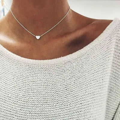 Simple Fashion Gold Color Double-sided Love Pendant Necklaces Clavicle Chains Necklace Women Jewelry Valentines Day Gift - Trending's Arena Beauty Simple Fashion Gold Color Double-sided Love Pendant Necklaces Clavicle Chains Necklace Women Jewelry Valentines Day Gift Electronics Facial & Neck 