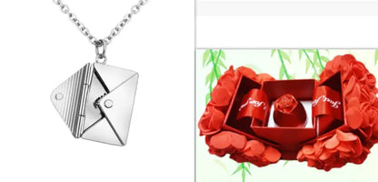 Fashion Jewelry Envelop Necklace Women Lover Letter Pendant Best Gifts For Girlfriend - Trending's Arena Beauty Fashion Jewelry Envelop Necklace Women Lover Letter Pendant Best Gifts For Girlfriend Electronics Facial & Neck Set3