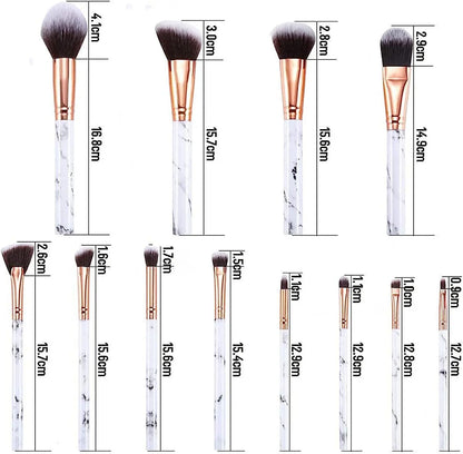 Makeup Brushes  Professional 12Pcs Marble Make Up Brushes Set - Trending's Arena Beauty Makeup Brushes  Professional 12Pcs Marble Make Up Brushes Set FACE 