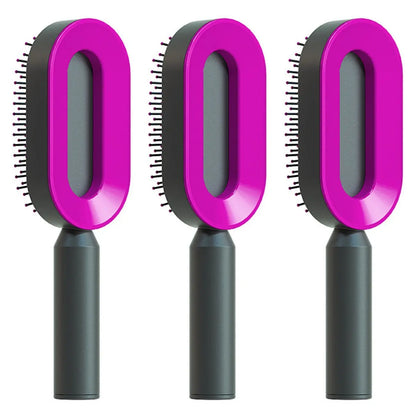 Self Cleaning Hair Brush For Women One-key Cleaning Hair Loss Airbag Massage Scalp Comb Anti-Static Hairbrush - Trending's Arena Beauty Self Cleaning Hair Brush For Women One-key Cleaning Hair Loss Airbag Massage Scalp Comb Anti-Static Hairbrush FACE Set-S