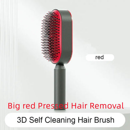 Self Cleaning Hair Brush For Women One-key Cleaning Hair Loss Airbag Massage Scalp Comb Anti-Static Hairbrush - Trending's Arena Beauty Self Cleaning Hair Brush For Women One-key Cleaning Hair Loss Airbag Massage Scalp Comb Anti-Static Hairbrush FACE Big-red-Pressed-Hair-Removal