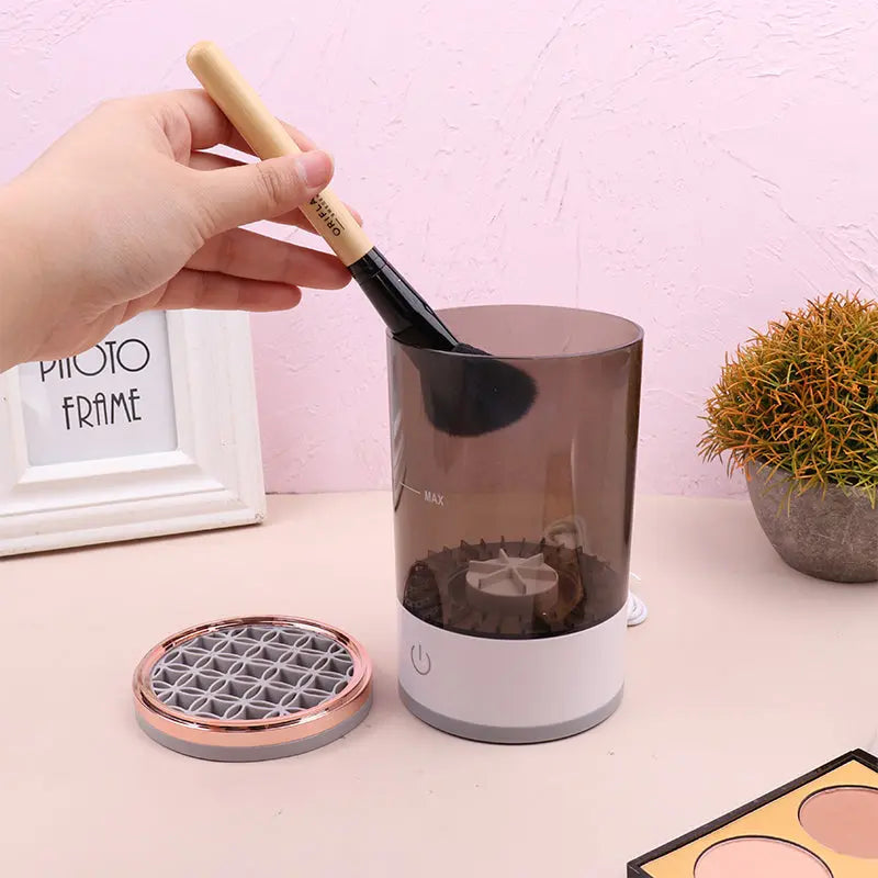 Women Eye Shadow Brush Cleaning Tool Portable Electric Makeup Brush Cleaner Machine With USB Charging Automatic Cosmetic Brush - Trending's Arena Beauty Women Eye Shadow Brush Cleaning Tool Portable Electric Makeup Brush Cleaner Machine With USB Charging Automatic Cosmetic Brush Eye Products 