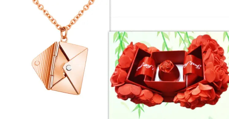 Fashion Jewelry Envelop Necklace Women Lover Letter Pendant Best Gifts For Girlfriend - Trending's Arena Beauty Fashion Jewelry Envelop Necklace Women Lover Letter Pendant Best Gifts For Girlfriend Electronics Facial & Neck Set2