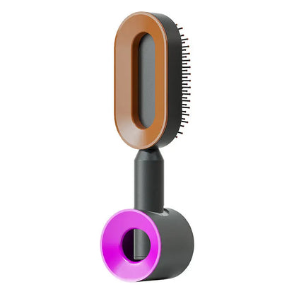 Self Cleaning Hair Brush For Women One-key Cleaning Hair Loss Airbag Massage Scalp Comb Anti-Static Hairbrush - Trending's Arena Beauty Self Cleaning Hair Brush For Women One-key Cleaning Hair Loss Airbag Massage Scalp Comb Anti-Static Hairbrush FACE Black-gold-Set